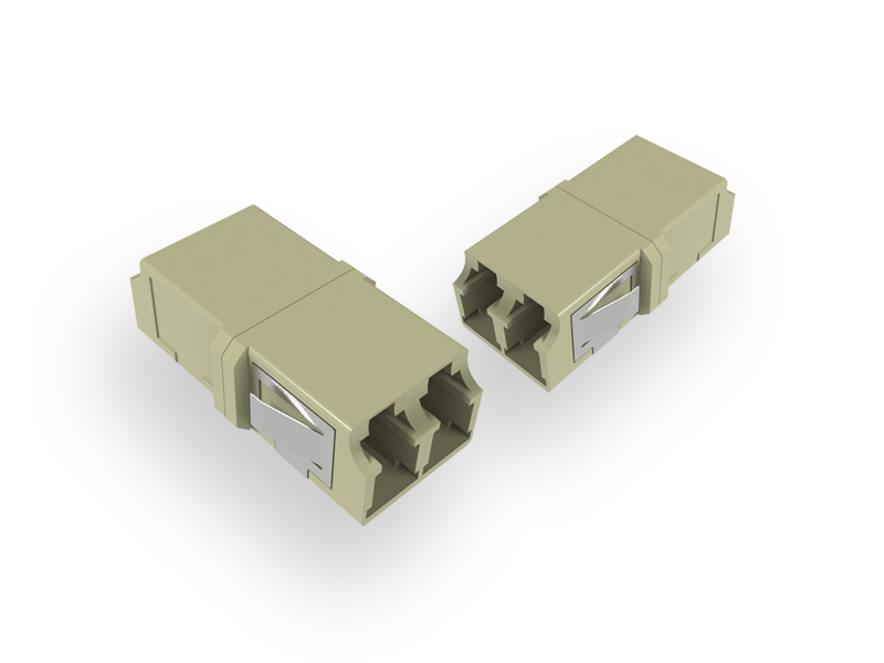 LC Duplex adapter, biege