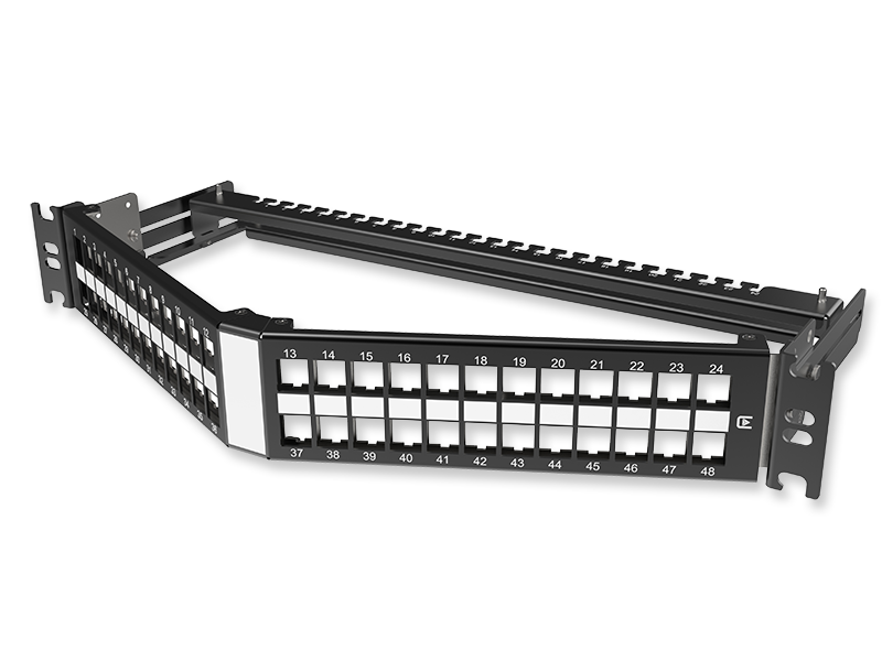 Угловая наборная панель 48-1,5U, черная