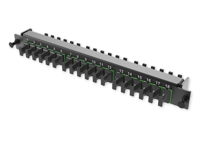 A2 - Адаптерная плата 18 x MTP адаптеров (цвет: зеленый), SM, тип AS (Up&Down)